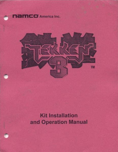 Tekken Arcade Game Manual For Sale Quarterarcade