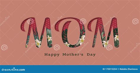 Happy Mothers Day Greeting Card With Typographic Design And Floral