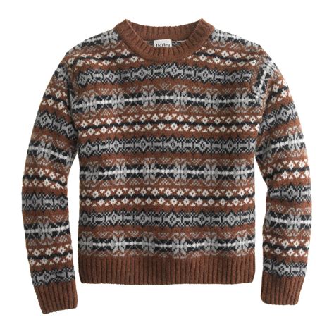 J Crew Harley Of Scotland Fair Isle Sweater In Gray For Men Lyst