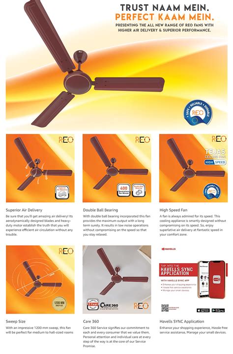 Havells Reo Tejas Mm Mm Anti Dust Blade Ceiling Fan Tejases