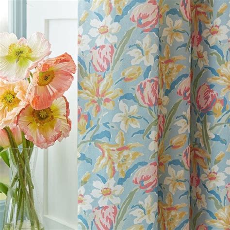 Laura Ashley Tulips China Blue Curtains | The Sewing House