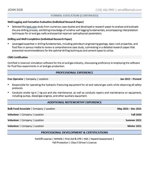 Petroleum Engineer Resume Sample & Template