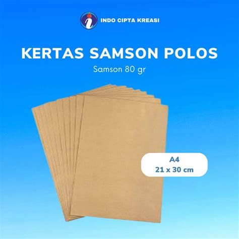 Kertas Samson Polos Warna Coklat 80 Gsm Ukuran A4 21 X 30 Cm Isi 10