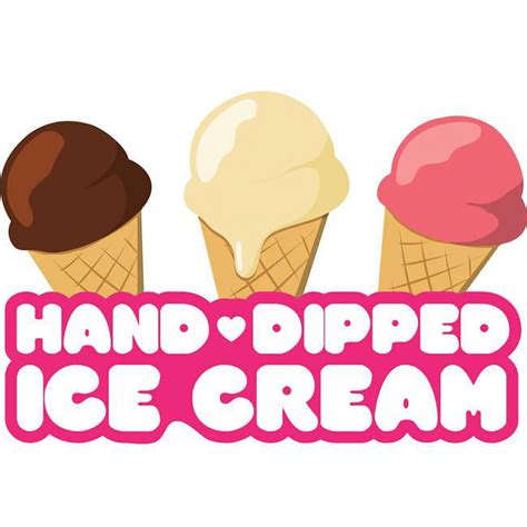 SignMission 16 In Hand Dipped Ice Cream Concession Decal Sign Cart