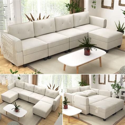 Ayeasy Modular Sectional Sofa L Shaped Sectional Couch Sofa With