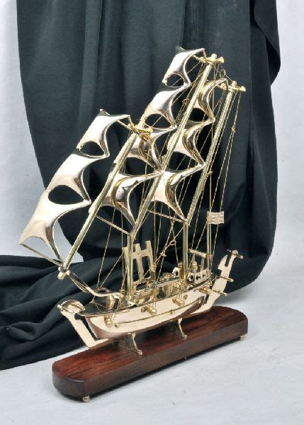 Brass Polished Antique Ship Showpiece For Home Decor Office Decor