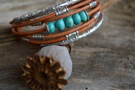 Kingman Turquoise Bracelet Sterling Silver Natural Brown Etsy