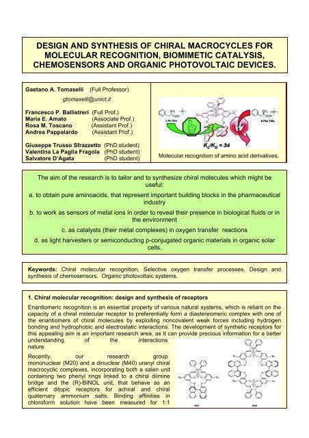 Design And Synthesis Of Chiral Macrocycles For