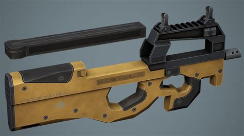 3D model P90 Submachine Gun - Low Poly Game Ready VR / AR / low-poly ...