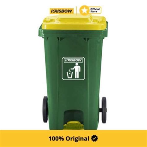 Promo Krisbow Dust Bin Tempat Sampah Outdoor Pedal 100 Ltr Diskon 23