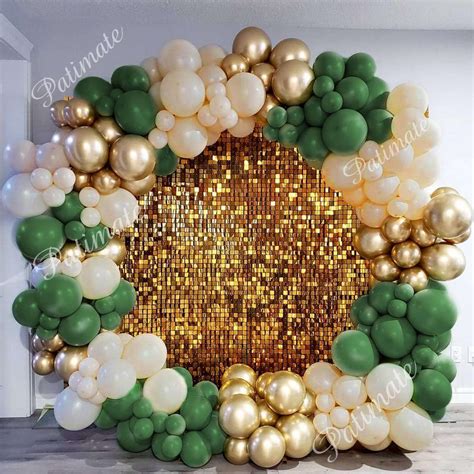 130PCS Olive Green Balloon Arch Kit Balloon Garland Kit Green White