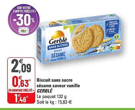 Promo Biscuit Sans Sucre S Same Saveur Vanille Gerbl Chez G