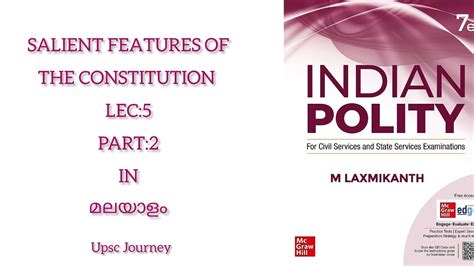 Lec Part Salient Features Of The Constitution M Laxmikanth