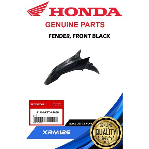 HONDA GENUINE FENDER FRONT BLACK FOR XRM 125 TRINITY 61100 KPY A50ZD