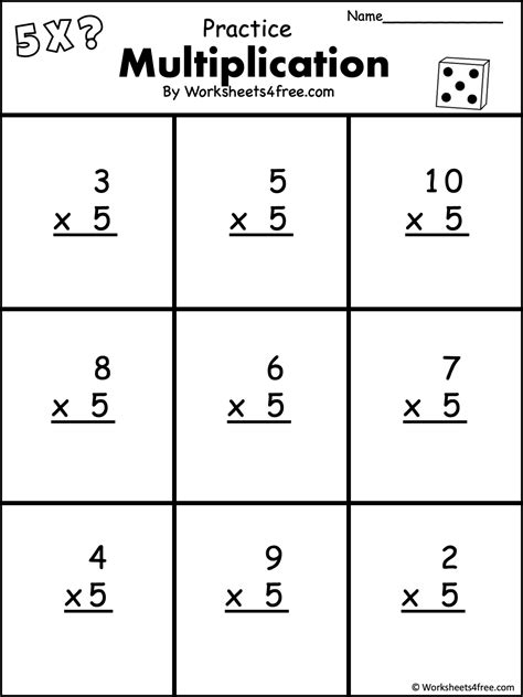 Free Multiplication Worksheet 5s Worksheets4free