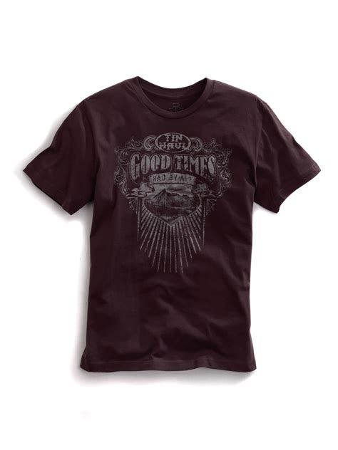 Pungo Ridge Tin Haul Unisex Good Times T Shirt Brown Guys Tin