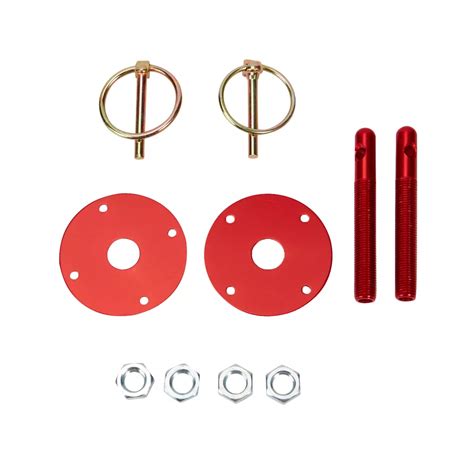 ALUM HOOD PIN KIT - RED | Parr Motorsports