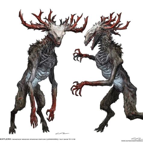 Antlers Wendigo Concept Art In 2024 Mythical Creatures Art Wendigo