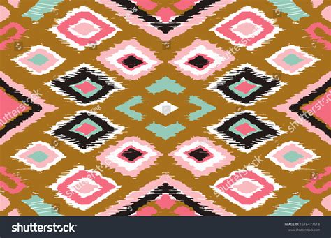 Ikat Geometric Folklore Ornament Diamonds Tribal Stock Vector Royalty