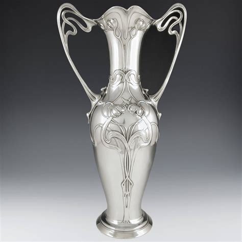 Titus Omega Wmf Art Nouveau Pewter Maiden Vase