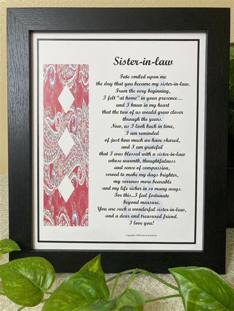 Sister In Law Poem Unframed Digital Download Sister In Law Etsy Sister In Law Poems Sister