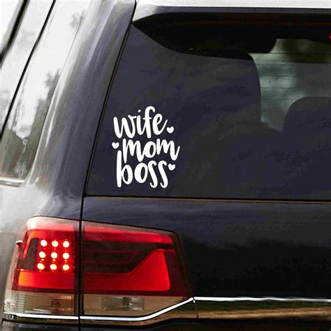 Wife Mom Boss Vinyl Decal Etsy