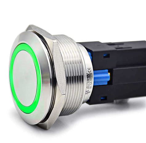 Buton Push 30mm Cu Revenire 24V Led Verde Vectro Electronics