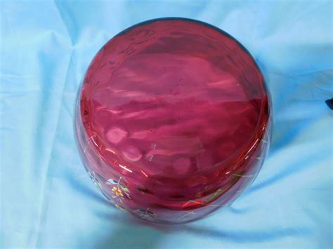 Lot Cranberry Glass Punch Bowl