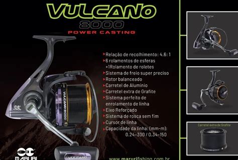 Molinete De Pesca Maruri Vulcano 8000 Long Cast Drag 9kg Carretel