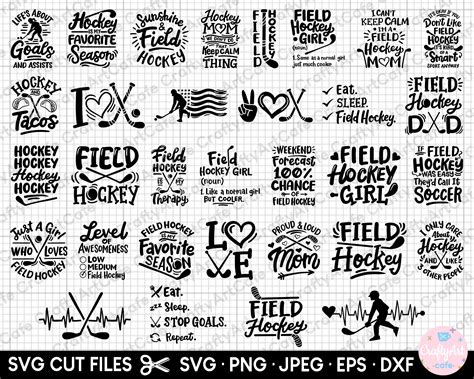 Field Hockey Svg Bundle Cricut Shirt Free Commercial Use Field Etsy