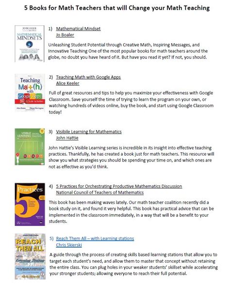 5 Books For Math Teachers That Will Change Your Teaching Rethink Math