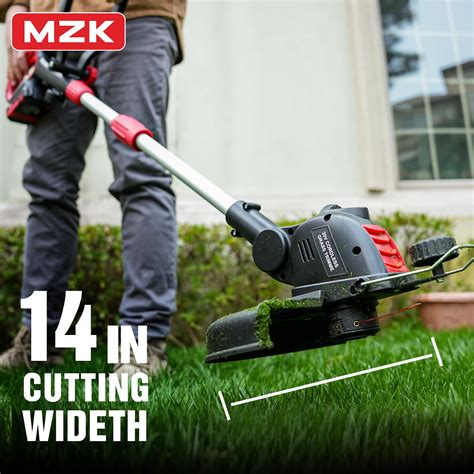 Mzk 20v 12 Cordless String Trimmer Grass Trimmerandedger With 4 Replacement Spools Battery