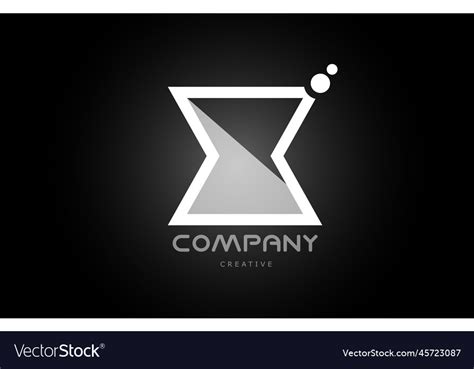 X black and white alphabet letter logo icon with Vector Image