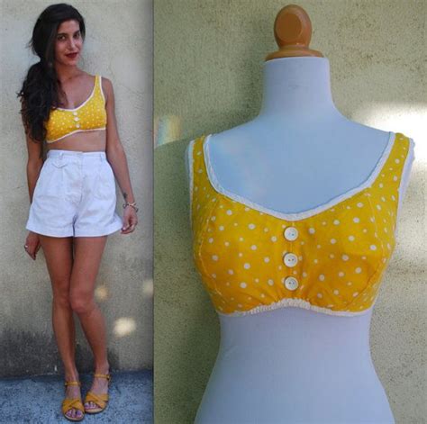 Vintage S S Itsy Bitsy Teeny Weeny Yellow Polka Dot Bikini Etsy