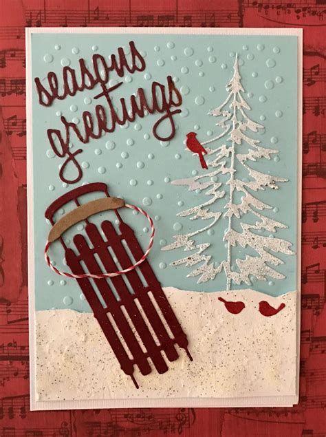 Memory Box sled; Tim Holtz Woodlands and Holiday Words | Stamped ...