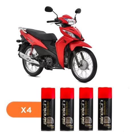 Kit Stretch X Pintura Moto Chica Rojo Removible Spray