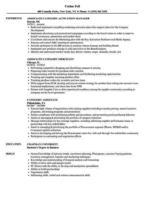 Category Associate Resume Samples Velvet Jobs