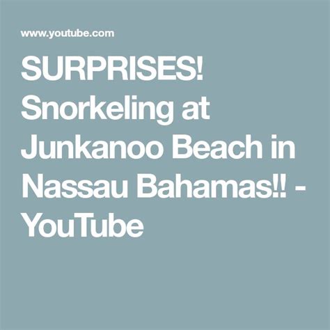 SURPRISES! Snorkeling at Junkanoo Beach in Nassau Bahamas!! - YouTube ...