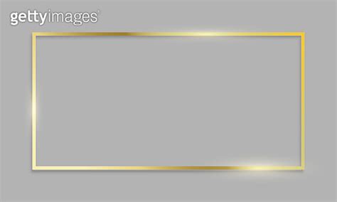 Golden Frame Shiny Border On Transparent Background Vector Realistic