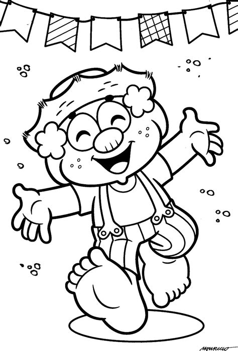 Junina Imprimir Zezinho Atividades Por Sketch Coloring Page