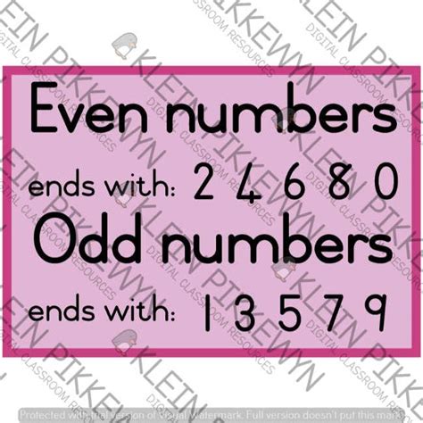 Even And Odd Numbers Pink • Teacha