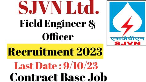 SJVN Ltd Field Office Field Engineer Recruitment 2023 SJVN Ltd Field