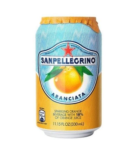 San Pellegrino Sparkling Aranciata Orange Juice Ml Cans Pack Of