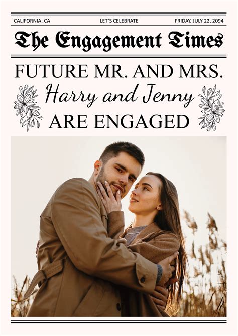 Free Editable Engagement Announcement Templates - DocFormats.net