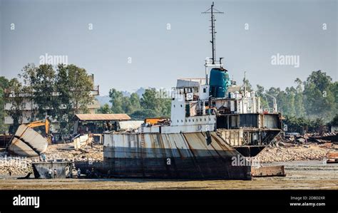 Old Ships Are Being Dismantled At Ship Breaking Yards In Chittagong