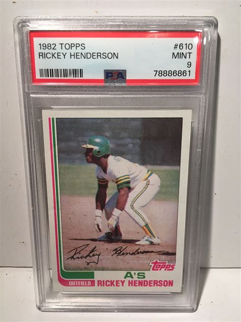 1982 Topps Rickey Henderson PSA 9 Mint Graded Encased HOF Legend A S Etsy