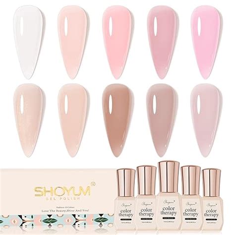 Amazon Shoyum Jelly Nude Gel Nail Polish Set Pcs Sheer Milky