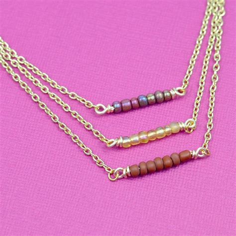 Diy Delicate Layering Beaded Necklaces Happy Hour Projects