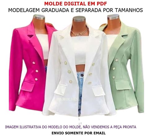 Molde Blazer Maxi Social Feminino Elo Produtos Especiais