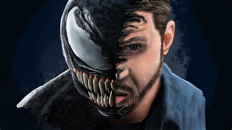 Realistic Venom Photoshop Speed Art Tom Hardy 7 Hour Timelapse